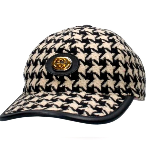 Authentic GUCCI Houndstooth Baseball Cap. EUC - Picture 1 of 10